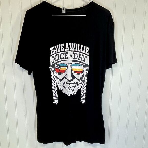 Have A Willie Nice Day‎ Graphic T-Shirt  Country Music Shirt - Black- Size Med - Picture 10 of 10